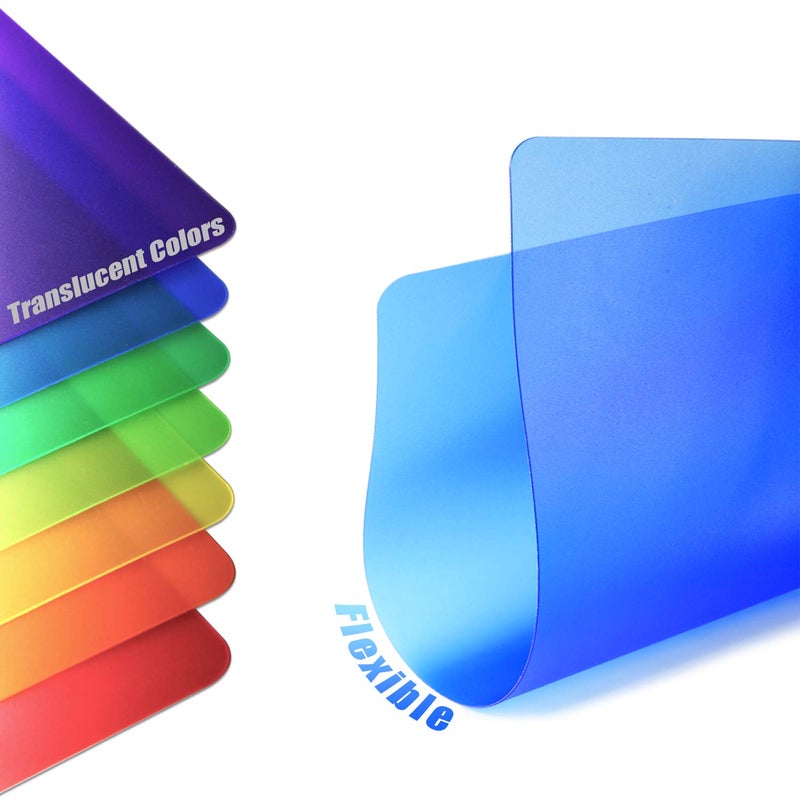Fotouzy Plastic Cutting Boards for Kitchen  Flexible Cutting Mats Set of 7  Cutting Board Mats  BPA-Free  Non-Porous  Dishwasher Safe  7 Translucent Colors - Image 2